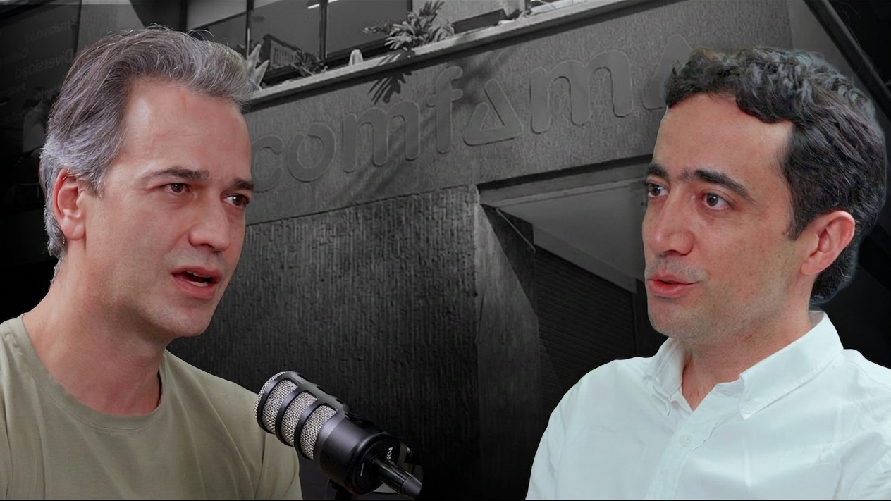David Escobar durante una conversación del podcast